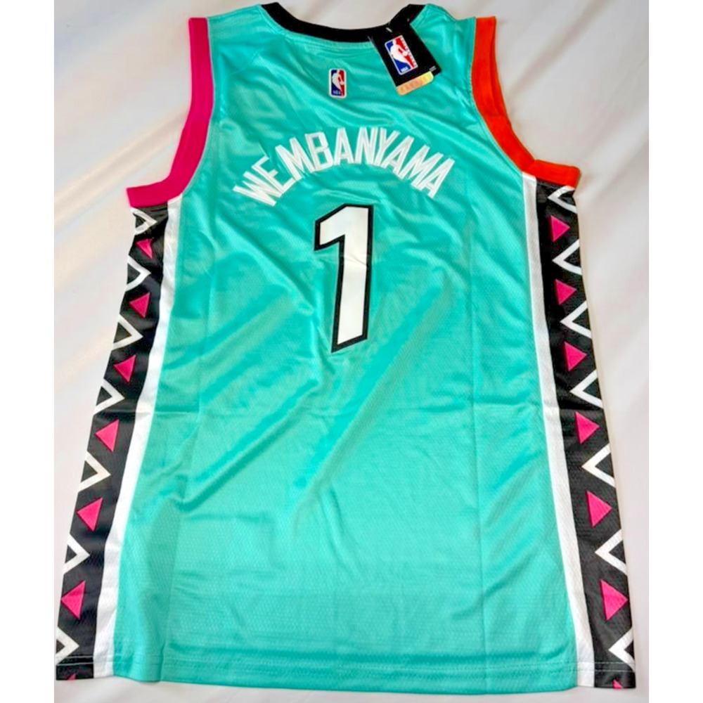 New San Antonio Spurs City Edition Jersey #1 Victor Wembanyama Teal XL - Picture 12 of 14